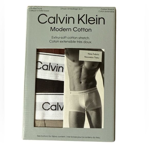Calvin Klein Men's Modern Cotton Underwear - Black, Bordo and Gray XL - Picture 1 of 4